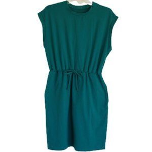 A New Day MD Teal Aqua Shortsleeve Comfy Super Soft Pull over Dress w/Pockets!